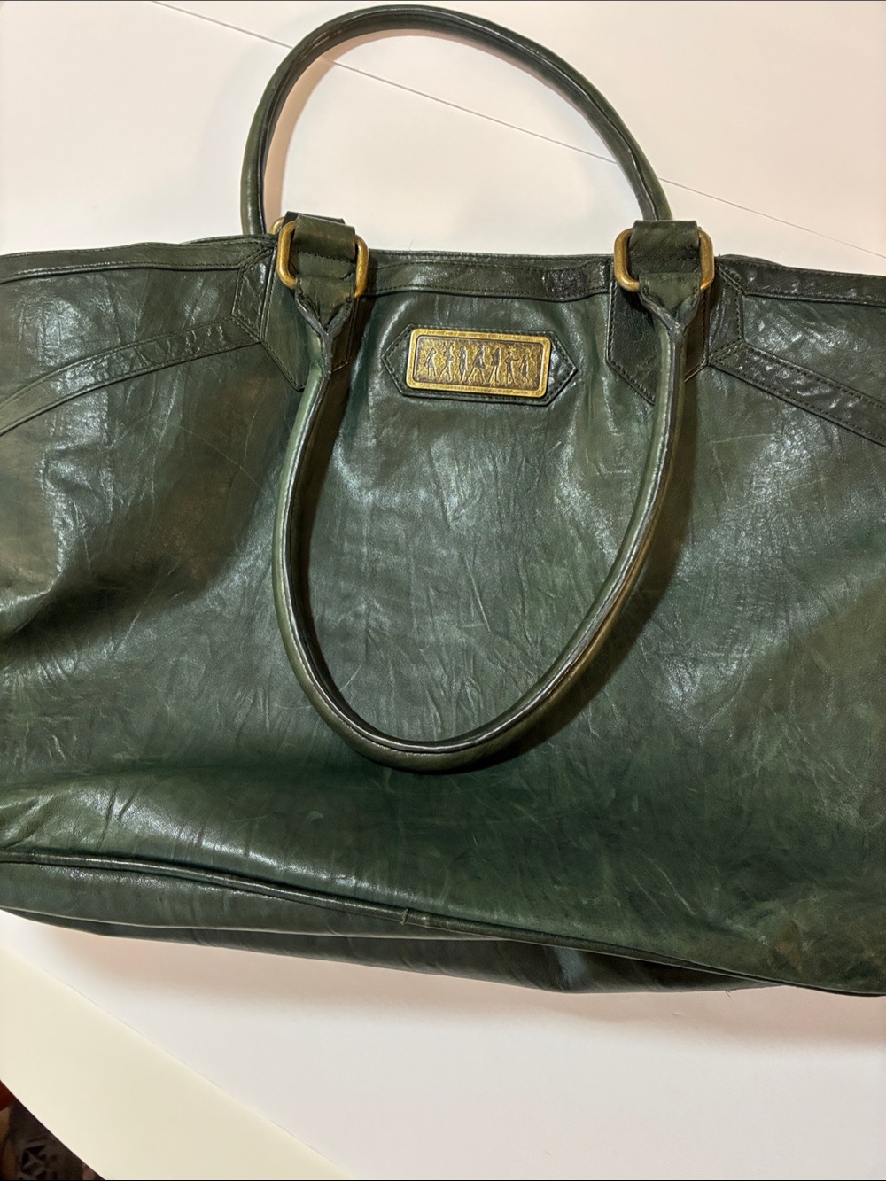 Junior Drake Forest Green Tote with Gold Accents